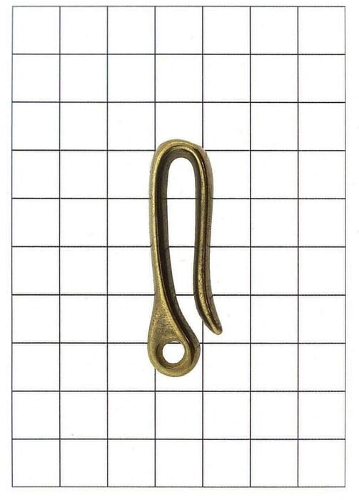 Leathercraft Hardware Heavy Brass Hook S for Leather 48mm x 20mm