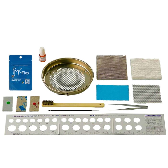 PMC Flex Precious Metal Clay Silver Mini Pan Starter Kit, with Tools & Craft Ring Gauge, for Jewelry Making
