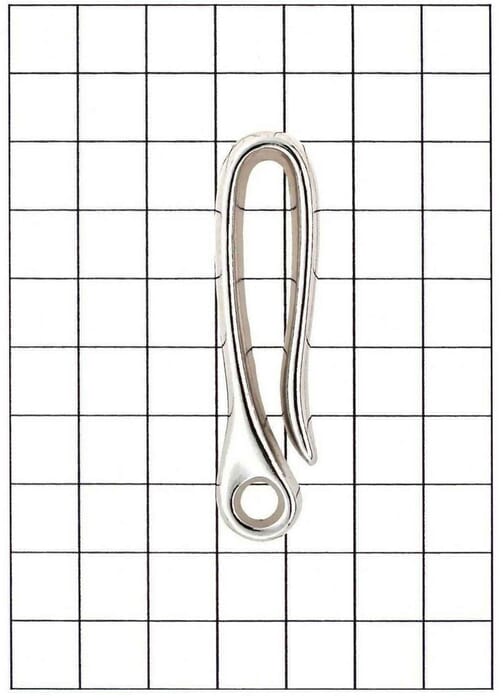 Leathercraft Hardware Heavy Silver Hook M for Leather 60mm x 20mm