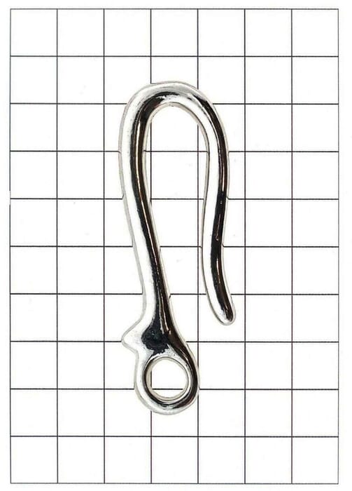 Leathercraft Hardware Plain Silver Hook L for Leather 70mm x 24mm