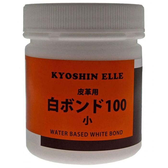 Kyoshin Elle 100 Grade Small Leathercraft Cement Flexible Glue Water Based Leatherwork White Bond Adhesive 180ml, for Joining Leather