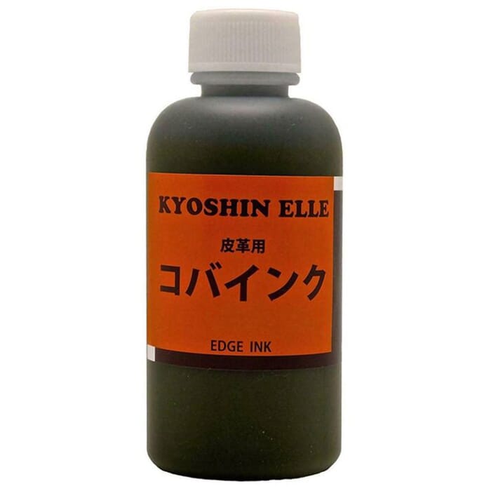 Kyoshin Elle 100ml Leathercraft Dark Brown Acrylic Urethane Leather Edge Ink Dye Dressing Coat, with Glossy Finish, for Leatherworking