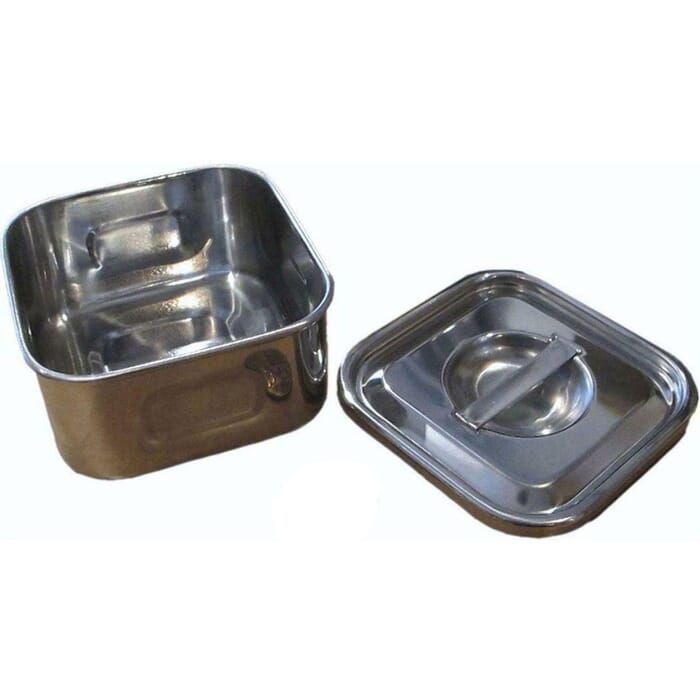 PMC Pro Precious Metal Silver Clay Firing Vessel Sinter Pan Stainless Steel Tray 80mmx80mmx45mm, with Lid, for Jewelry Making