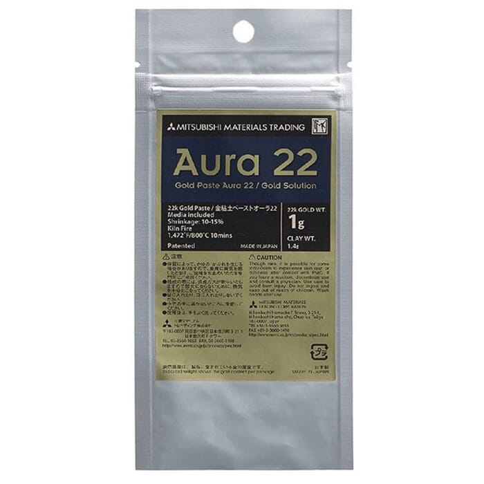 PMC Aura 22 Precious Metal Clay Gold Paste Solution, with 1g 22k Gold Weight, for Decorating Silver Clay Jewelry & Accessories