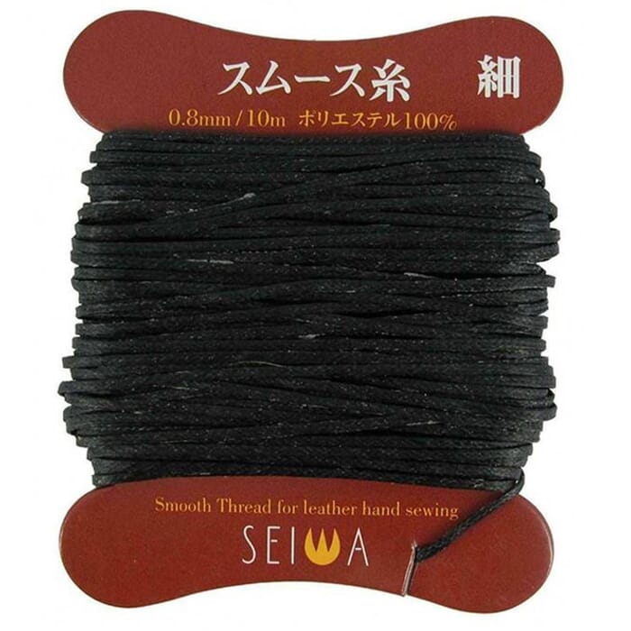 Seiwa Leather Sewing Tool 0.8mm Black 10m Waxed Polyester Leathercraft Thread
