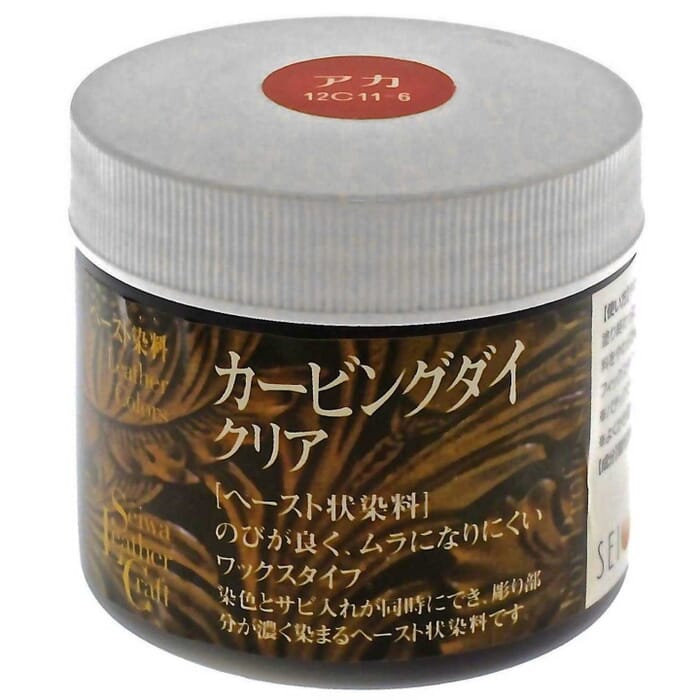 Seiwa Japanese Leathercraft Dyeing 80g No.1 Red Alcohol Based Antique Oil Leather Carving & Tooling Dye Gel Stain, to Color Leatherwork
