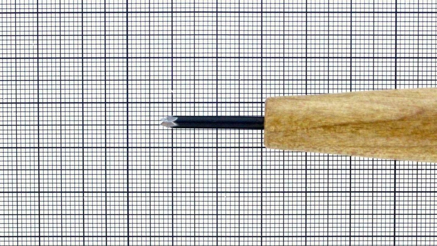 Mikisyo POWER GRIP Wood Carving & PMC Parting Tool 60 Degree V Gouge 1.5mm JP 