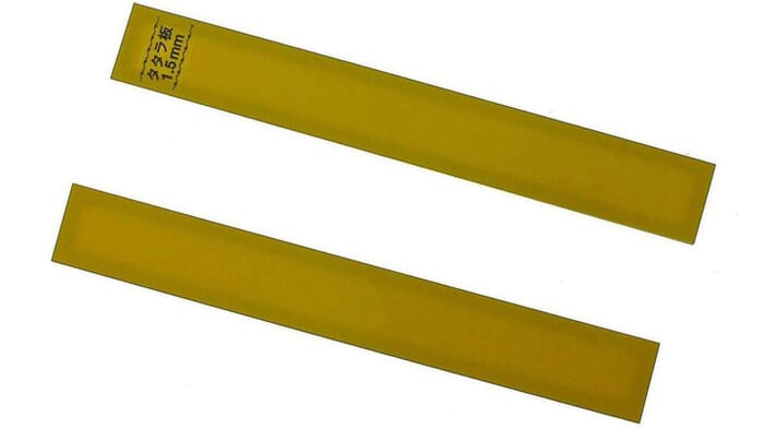 PMC Precious Metal Clay Tool 1.5mm Color Coded Yellow Thickness Plastic Slats, for Making Silver Clay Jewelry & Rings