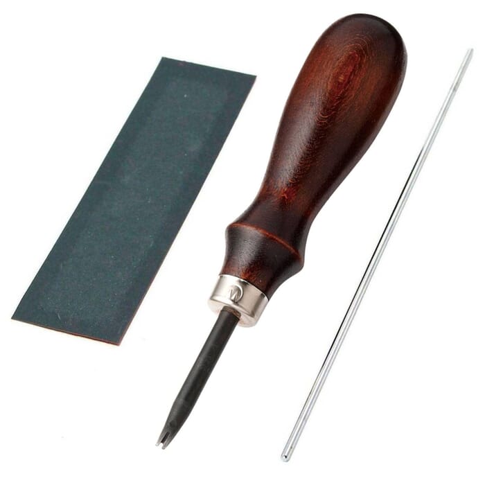 Seiwa Deluxe Leathercraft Edge Beveller S Type No.1 Leather Edger, with Sharpening Rod & Sandpaper, for Beveling Edges in Leatherwork