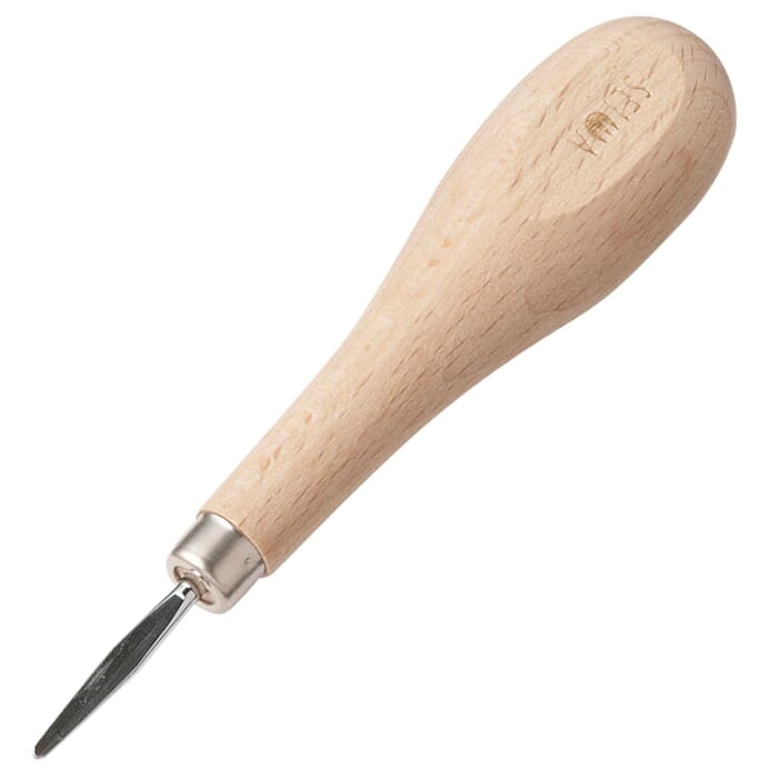 Seiwa Leathercraft Tool 3.5mm Leather Thonging Fid Point Lacing Awl, with Wooden Handle, for Widening Lacing Holes