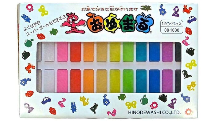 Hinodewashi 24 Piece Oyumaru 1000 Colored Heat Softened Molding Rubber Tablets, for Making Decorative Charms & Silver Clay Molds