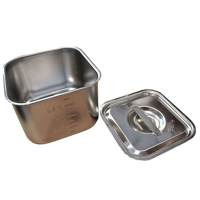 PMC Precious Metal Silver Clay Firing Vessel Sinter Pan Stainless Steel Tray 165mmx165mmx110mm, with Lid, for Jewelry Making