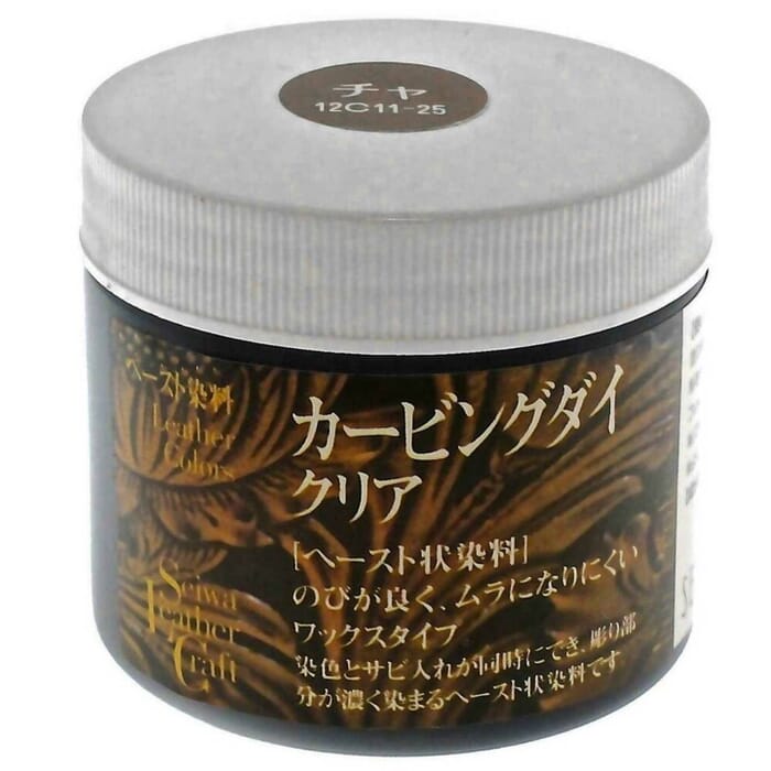 Seiwa Japanese Leathercraft Dyeing 80g No.5 Brown Alcohol Based Antique Oil Leather Carving & Tooling Dye Gel Stain, to Color Leatherwork