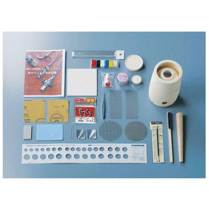 PMC Precious Metal Clay Silver Polymer Jewelry Making Starter Kit, with Kiln, Tools, & Instructions, to Make Rings and Pendants