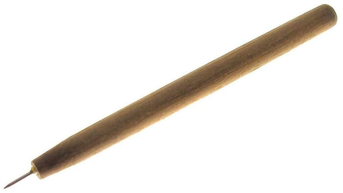 Precious Metal Clay Silver Stylus Sculpting Tool, with Wooden Handle, to Carve & Add Impressions in PMC Silver Clay Jewelry