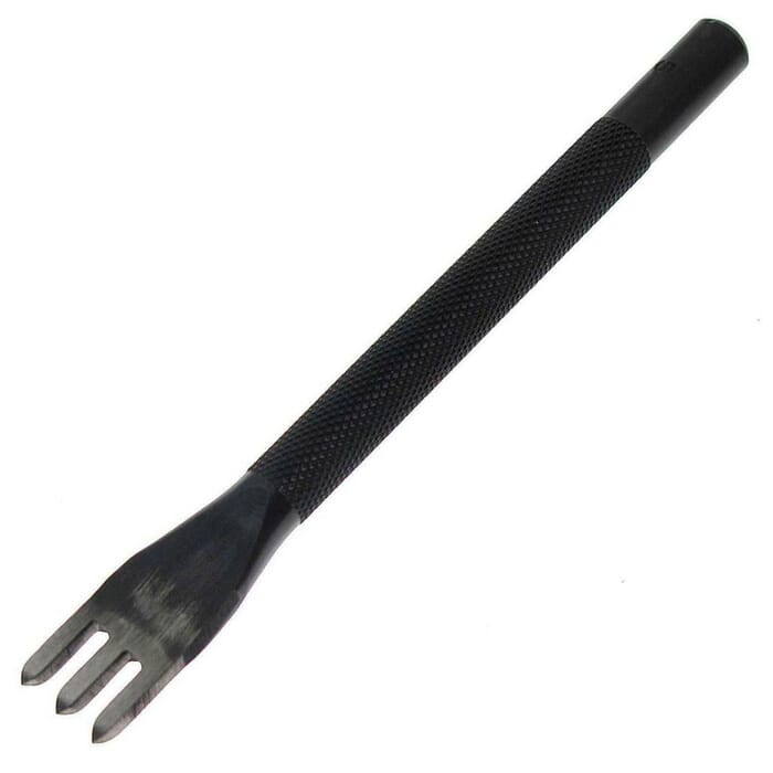 Seiwa Leathercraft Tool 3x5mm Pricking Iron Hand Stitching Chisel 3-Prong Diamond Point Stitch Punch, to Pierce Sewing Holes in Leather