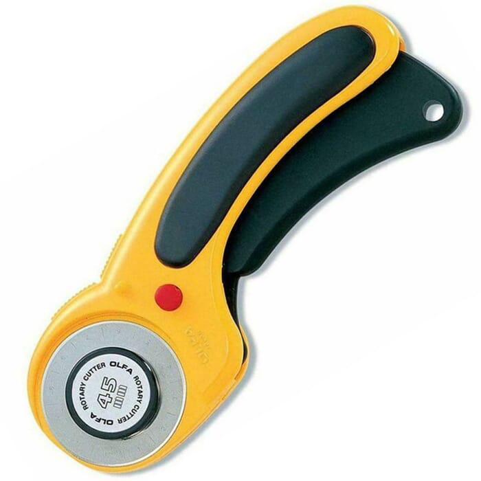 Olfa Deluxe 45mm RTY-2/DX Safety Circular Rotary Cutter Craft Knife Cutting Tool, to Cut Leather, Paper, & Fabric