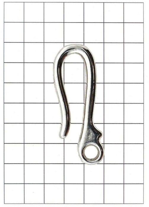 Leathercraft Hardware Plain Silver Hook M for Leather 60mm x 22mm
