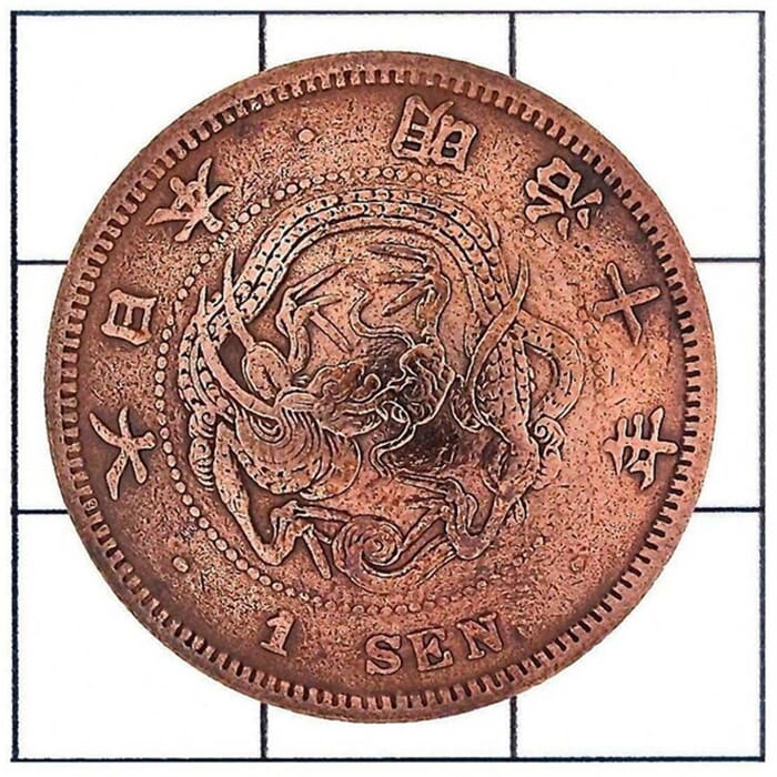 Craft Sha Leathercraft 28mm Round Antique Japanese Dragon Copper Coin Heads 1 Sen Leather Concho, with Screws & Back-Mount, for Leatherwork