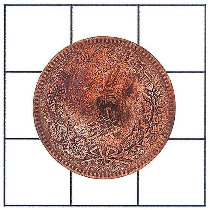 Craft Sha Leathercraft 22mm Round Antique Japanese Half Copper Coin Wreath 1/2 Sen Leather Concho, with Screws & Back-Mount, for Leatherwork