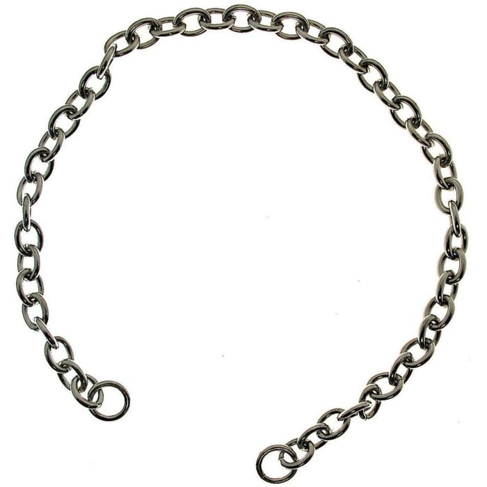 Yanagiba Leathercraft Hardware 500mm Nickel Plated Brass Chain, with Dual End Rings, for Securing Wallet