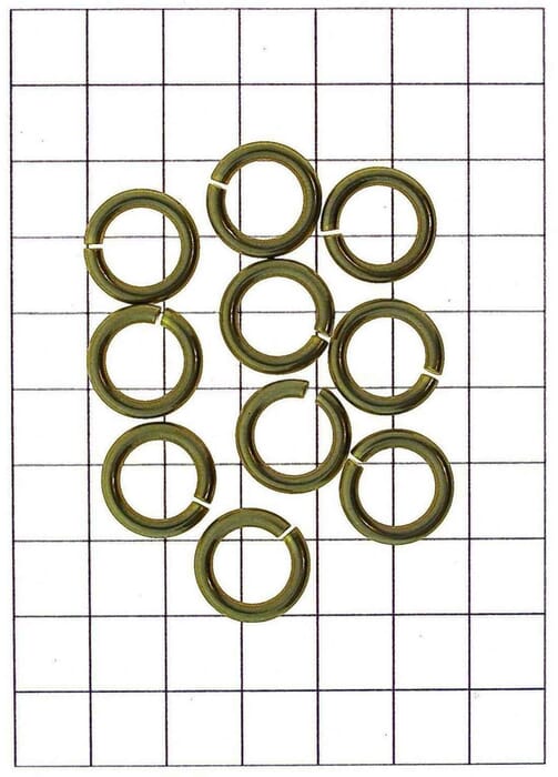 Yanagiba Leathercraft Hardware 10 Piece Set Brass Ring O Link Fastener 15mm, for Linking Leather Hardware in Straps