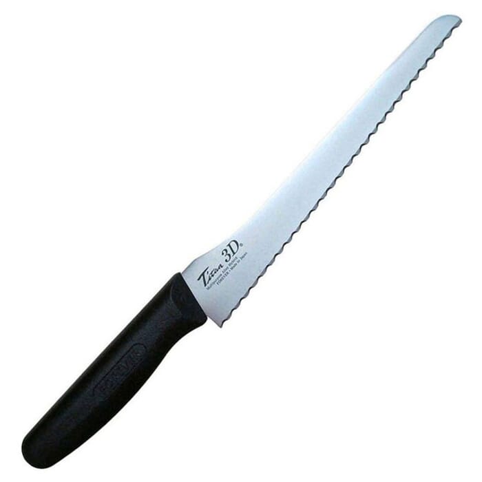 Forever Cera GHB-22 Kitchenware Multipurpose Titanium Hybrid 3D Bread Knife 21cm, with Serrated Edge, for Cutting & Slicing Pastry