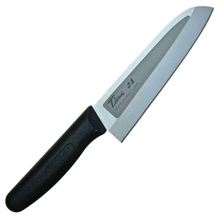 Forever Cera GT16 Titan 21 Japanese Contoured Santoku General Purpose Titanium Kitchen Knife 16cm, for Cutting & Slicing