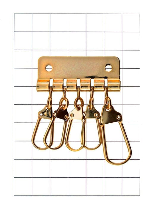 Yanagiba Leathercraft Hardware Brass Keychain Key Wallet Chain 45mm x 58mm, for Making Custom Leather Key Wallet