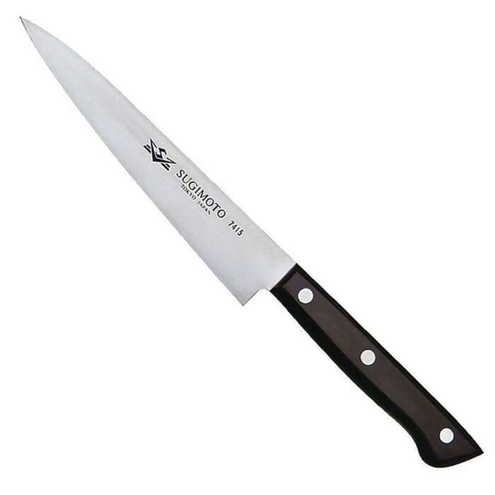 Sugimoto 7415 Double Bevel Japanese Kitchen Fillet Knife Sashimi Bocho 15cm, with Hardwood Handle, for Cutting Meat & Vegetables