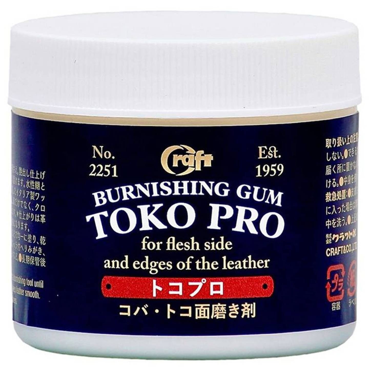 Craft Sha Leatherworking 100g Toko Pro Japanese Leather Finish Burnishing  Gum, for Flesh Side & Edges of Leathercraft