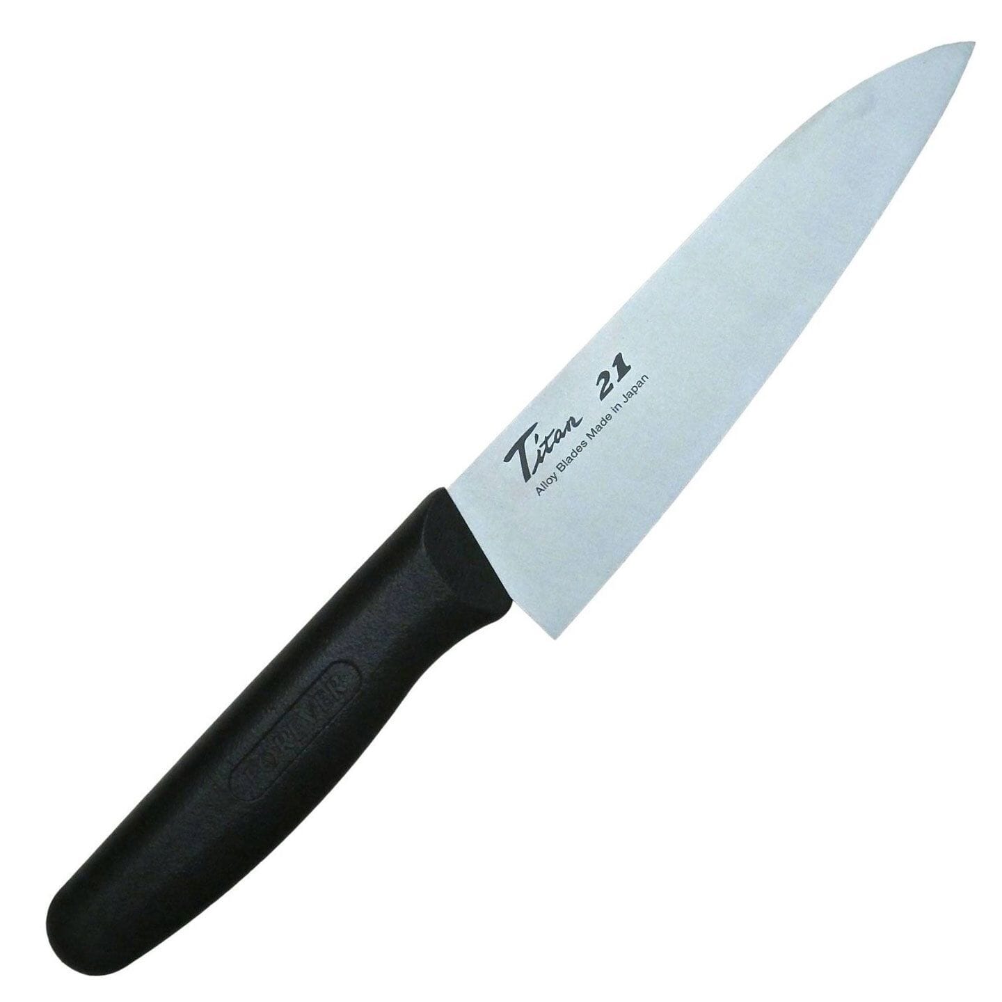 Forever Cera Titan 21 Single Bevel Titanium Kitchen Knife 15cm, with  Polymer Handle, for Cutting & Slicing