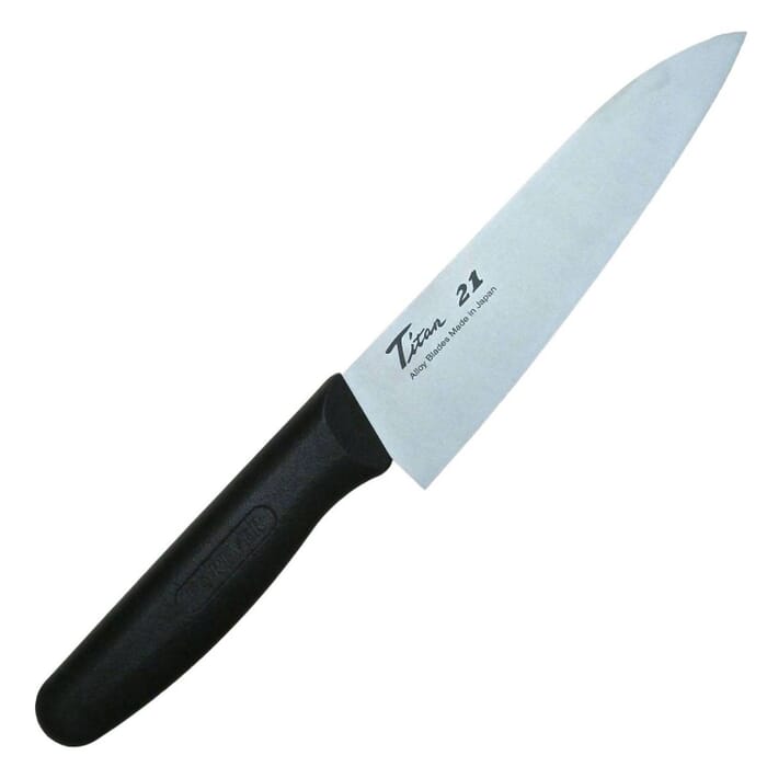 Forever Cera Titan 21 Single Bevel Titanium Kitchen Knife 15cm, with Polymer Handle, for Cutting & Slicing