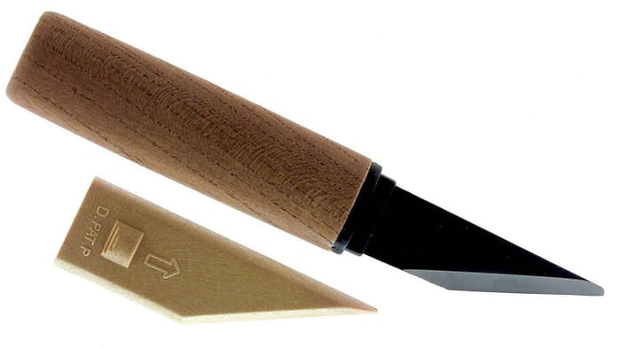 Suncraft WB-300 Japanese Kogatana Woodworking Whittling Tool Utility Knife 34mm for Trimming Wood Carving & Chip Carving