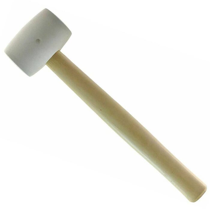 Takagi 225g 8oz Japanese White Rubber Mallet Hammer, with Wooden Handle, for Woodworking, Leathercraft, & Jewelry Making