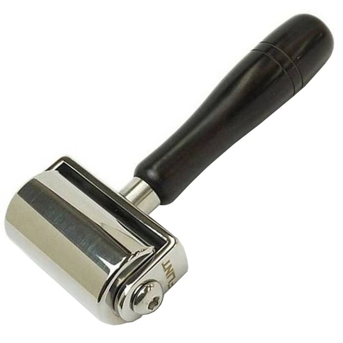 Craft Sha Flint Leathercraft Creasing Tool Medium 60mm Leather Stainless Steel Roller, with Wood Handle, to Flatten Glued Surfaces & Creases