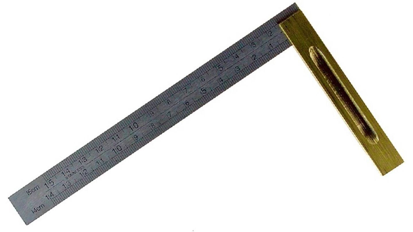 Stainless Steel L-Square Angle Ruler 90 Degree Woodworking Measuring Tool Tester 