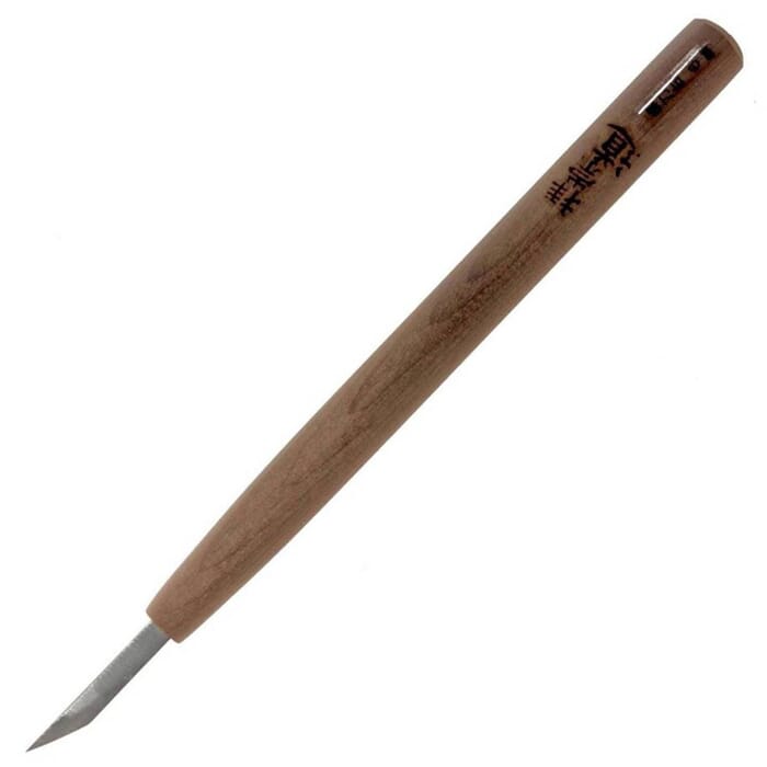 Michihamono Specialized Wood Carving Tool 6mm Straight Right Skew Corner Chisel, with High Speed Steel Blade, for Woodworking