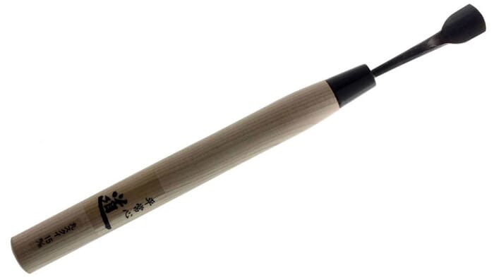 Michihamono Wood Carving Tool 15mm Large Tsuki Nomi Short Bent Spoon U Gouge