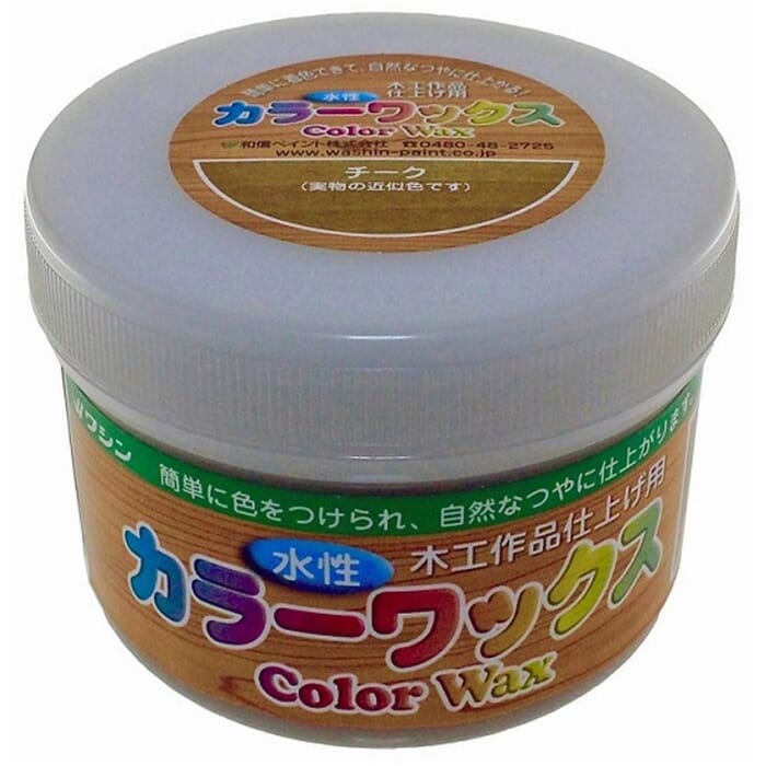 Washin Paint Color Wax 200g Woodcarving Water Based Wood Finish Light Brown Teak Fast Drying Japanese Staining Paste Polish, for Woodworking