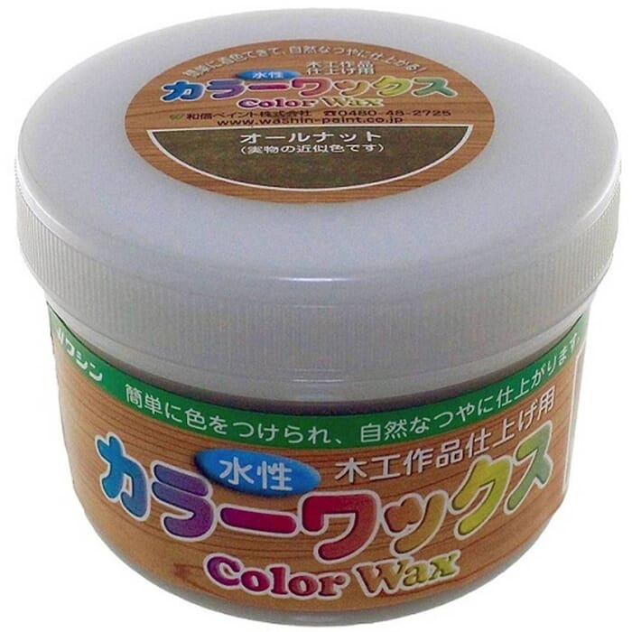 Washin Paint Color Wax 200g Woodcarving Water Base Wood Finish Oak Brown Aqueous Fast Drying Japanese Staining Paste Polish, for Woodworking