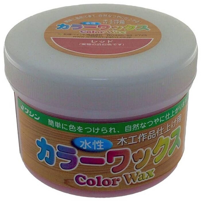 Washin Paint Color Wax 200g Woodcarving Water Based Wood Finish Red Aqueous Fast Drying Japanese Staining Paste Polish, for Woodworking