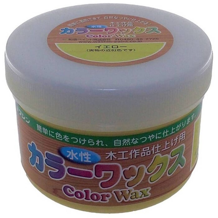 Washin Paint Color Wax 200g Woodcarving Water Based Wood Finish Yellow Aqueous Fast Drying Japanese Staining Paste Polish, for Woodworking