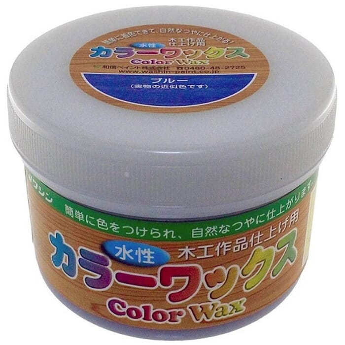 Washin Paint Color Wax 200g Woodcarving Water Based Coloured Wood Finish Blue
