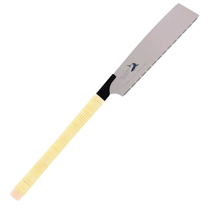 Takagi Shark Saw Single-Edged Kataba Replaceable Blade 265mm Japanese Backless Pull Saw, with Rattan Wrapped Wood Handle, for Woodworking