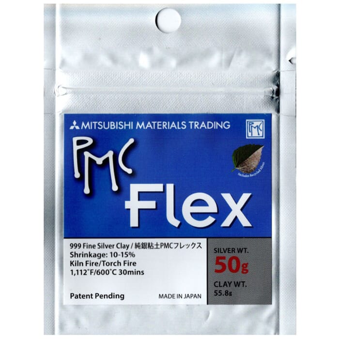 Mitsubishi Materials Precious Metal Clay PMC Flex 55.8g or Silver Weight 50g Pack Fine Silver Modelling Clay, for Jewelry Making