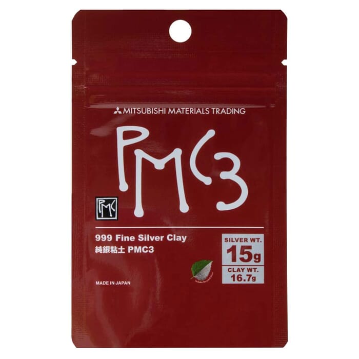 Mitsubishi Materials PMC3 Precious Metal Clay 999 Fine Silver Art Clay, with 15g Silver Weight, for Making Jewelry