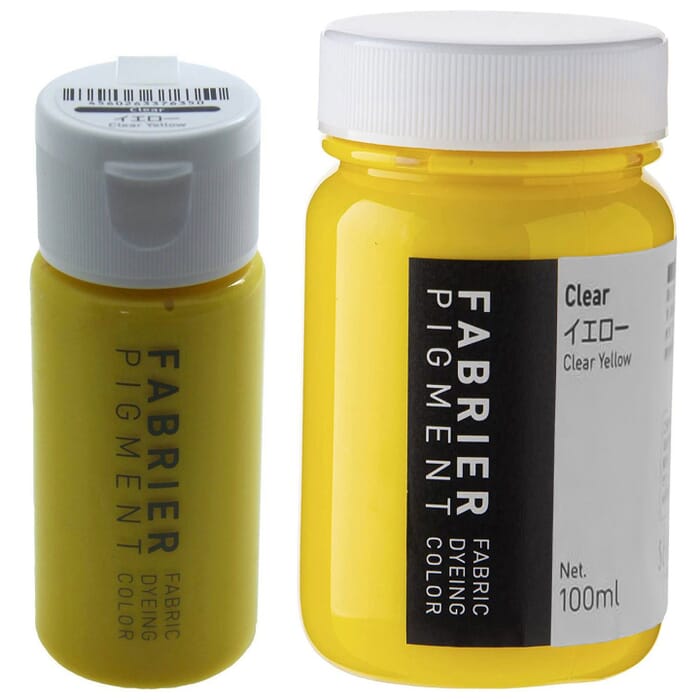 [Bundle] Seiwa Fabrier Clear Yellow Paint 100ml and 35ml Water-Based Acrylic Resin Pigment Fabric & Leathercraft Color Dye, for Leatherwork Painting