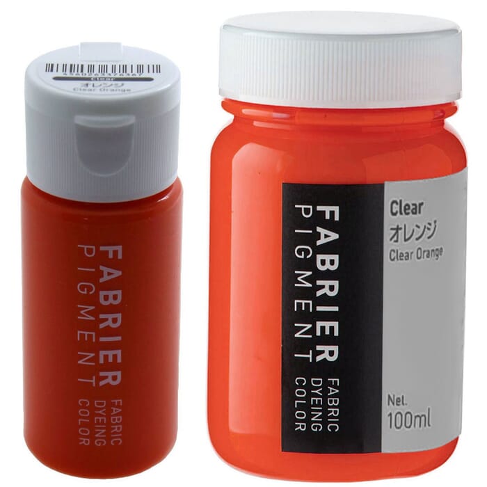 [Bundle] Seiwa Fabrier Clear Orange Dye Pigment Leathercraft Fabric Dyeing Color 35ml & 100ml Leather Paint, for Leatherwork Painting