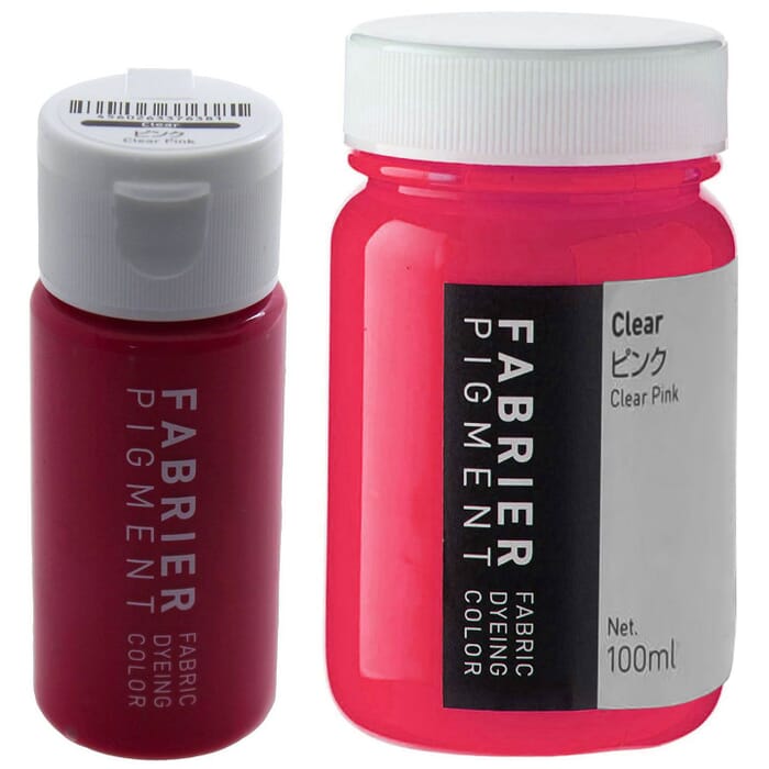 [Bundle] Seiwa Fabrier Clear Pink Acrylic Paint Leathercraft Fabric Dyeing Color Water-Based Dye 35ml & 100ml, for Leatherwork Painting